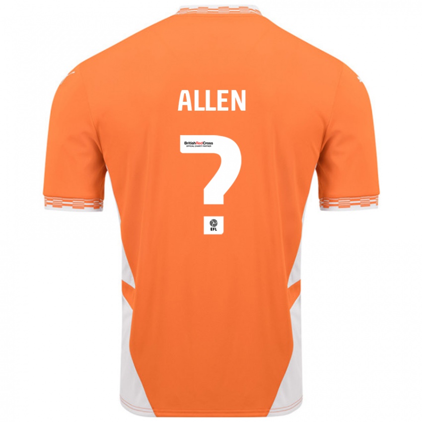 Enfant Maillot Karen Allen #0 Orange Blanc Tenues Domicile 2024/25 T-Shirt Suisse