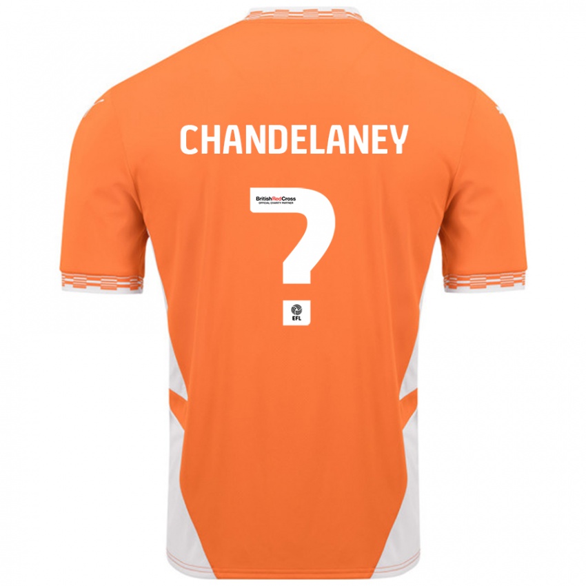 Enfant Maillot Yulan Chandelaney #0 Orange Blanc Tenues Domicile 2024/25 T-Shirt Suisse