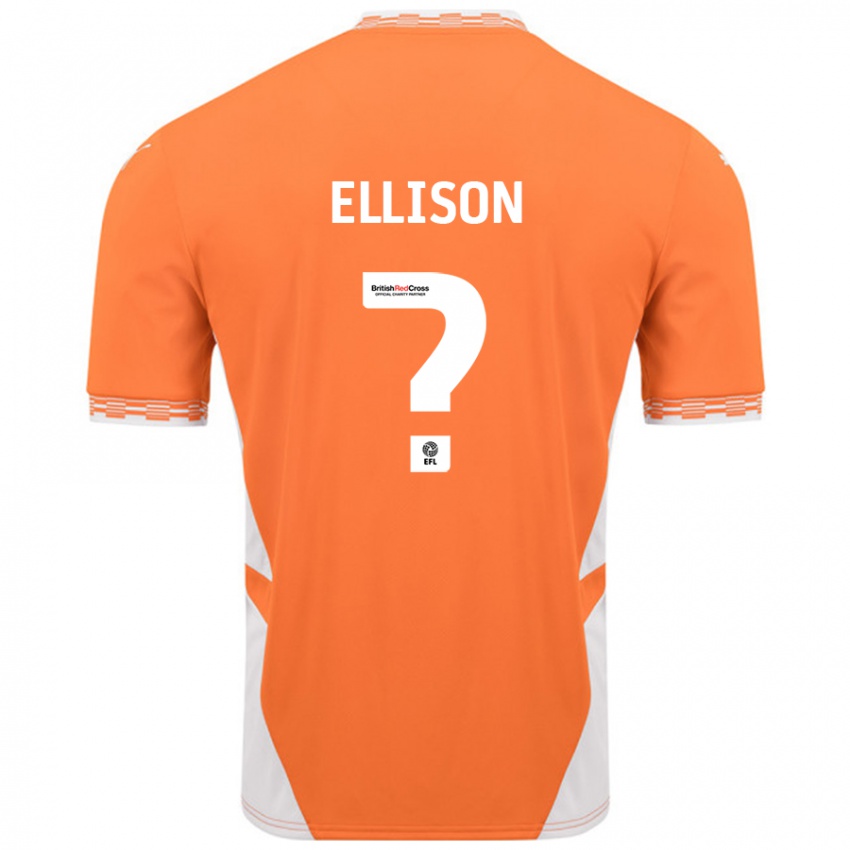 Kinder Jordyn Ellison #0 Orange Weiß Heimtrikot Trikot 2024/25 T-Shirt Schweiz