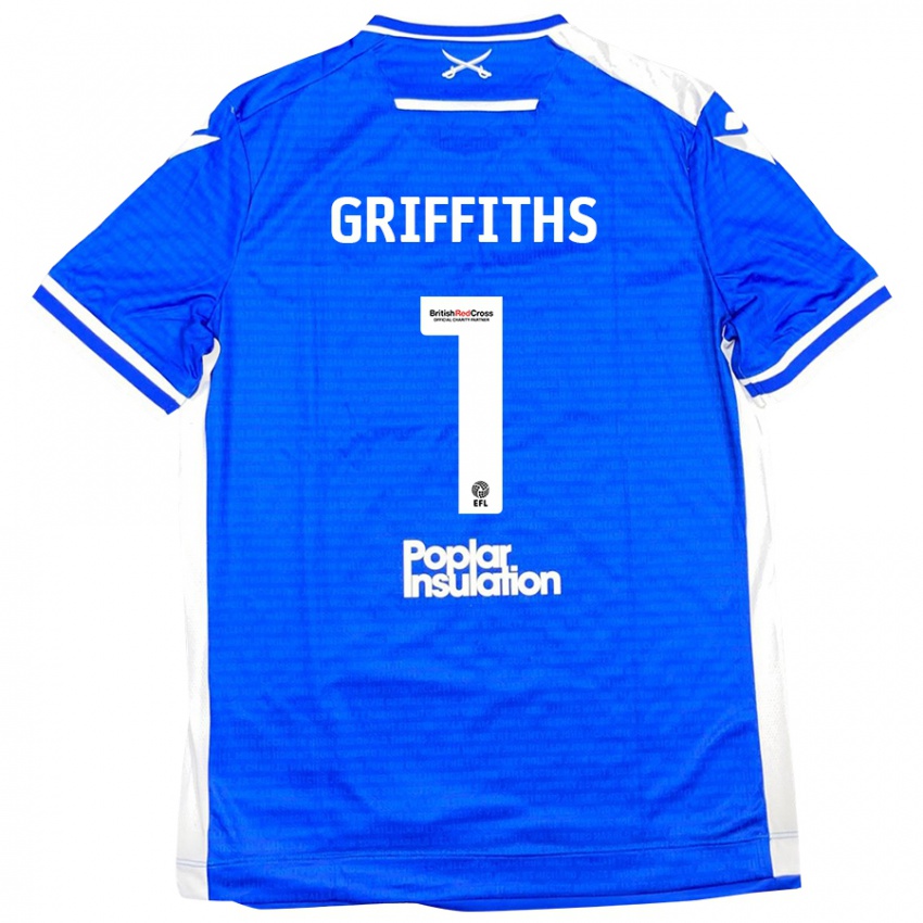 Kinder Josh Griffiths #1 Blau Weiß Heimtrikot Trikot 2024/25 T-Shirt Schweiz