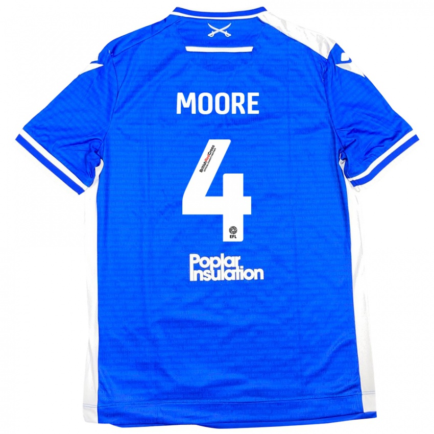 Kinder Taylor Moore #4 Blau Weiß Heimtrikot Trikot 2024/25 T-Shirt Schweiz