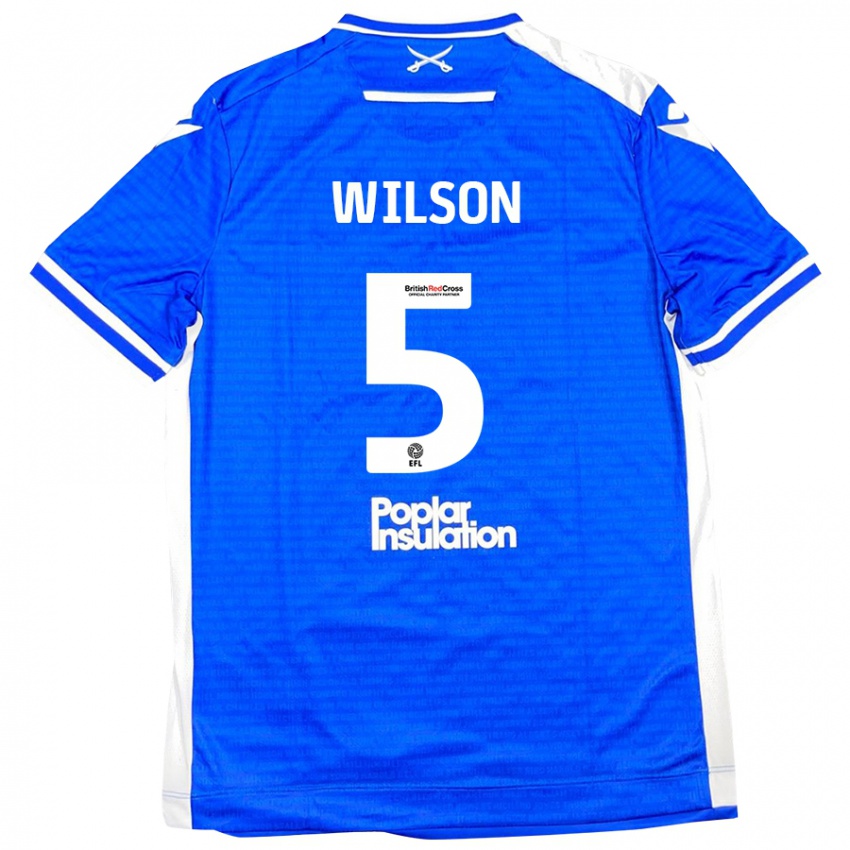 Kinder James Wilson #5 Blau Weiß Heimtrikot Trikot 2024/25 T-Shirt Schweiz