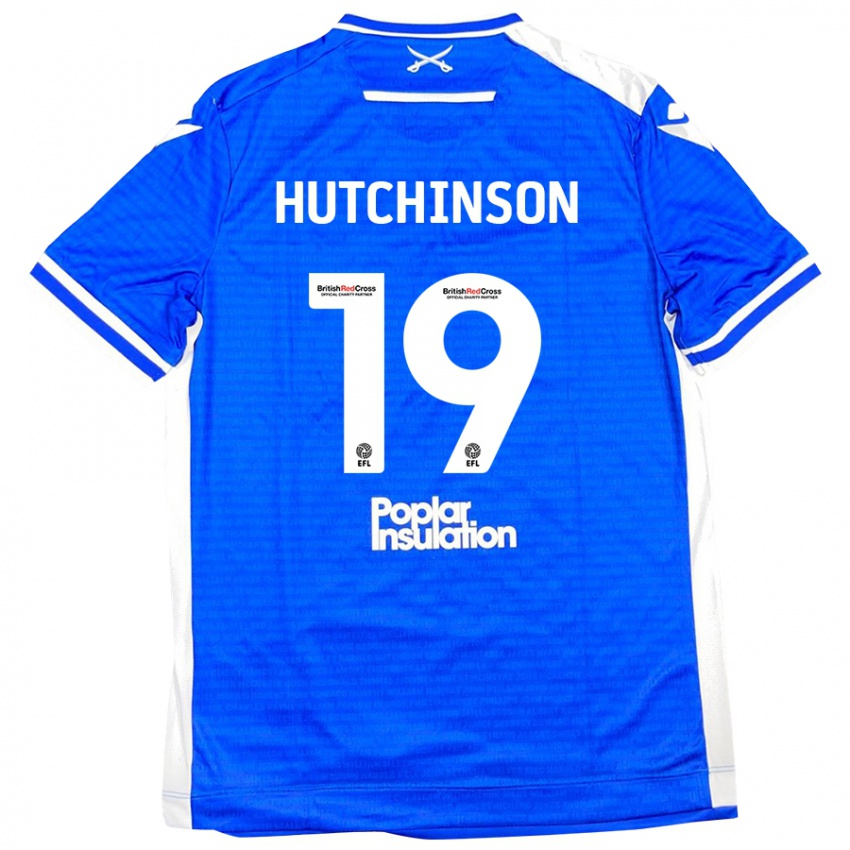 Kinder Isaac Hutchinson #19 Blau Weiß Heimtrikot Trikot 2024/25 T-Shirt Schweiz