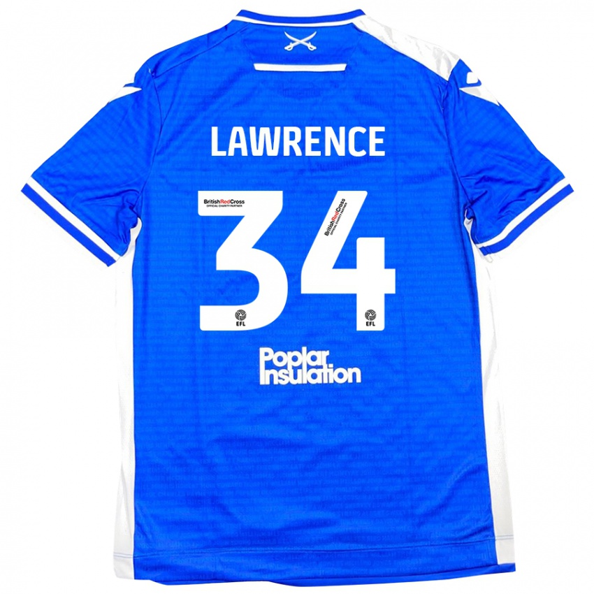 Kinder Jerry Lawrence #34 Blau Weiß Heimtrikot Trikot 2024/25 T-Shirt Schweiz