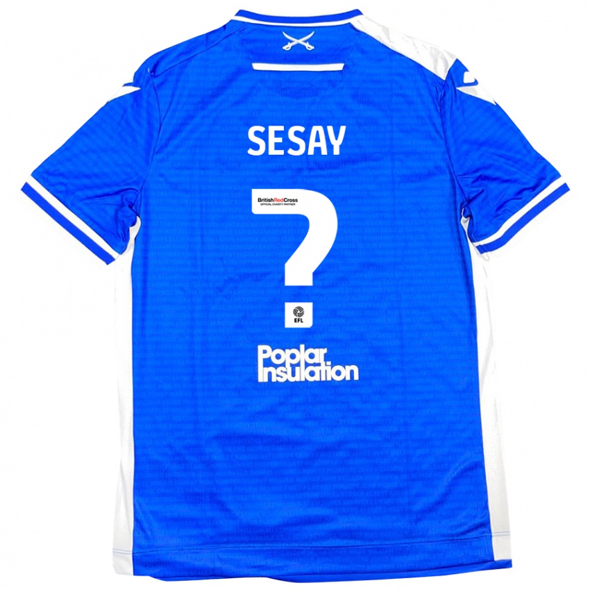 Kinder Malik Sesay #0 Blau Weiß Heimtrikot Trikot 2024/25 T-Shirt Schweiz