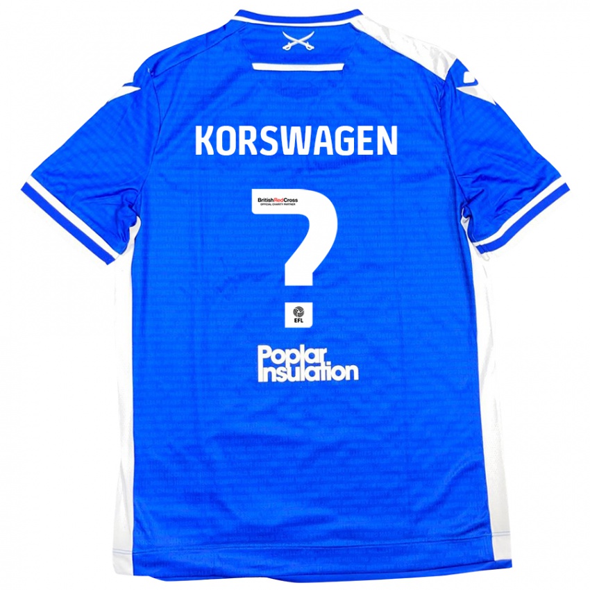 Kinder Mattijis Korswagen #0 Blau Weiß Heimtrikot Trikot 2024/25 T-Shirt Schweiz