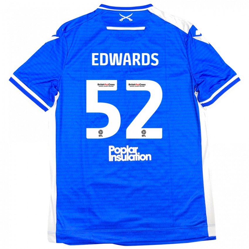 Kinder Max Edwards #52 Blau Weiß Heimtrikot Trikot 2024/25 T-Shirt Schweiz