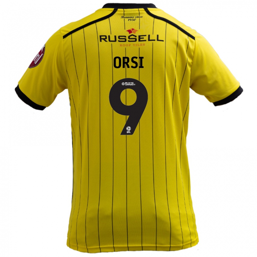 Kinder Danilo Orsi #9 Gelb Heimtrikot Trikot 2024/25 T-Shirt Schweiz