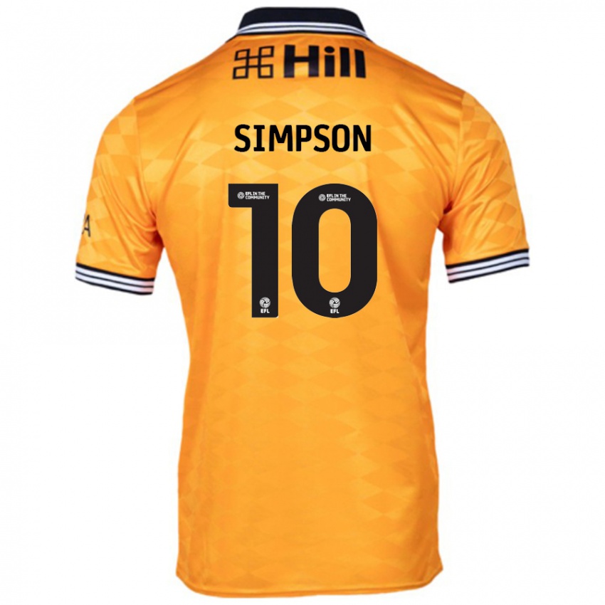 Kinder Harley-Jean Simpson #10 Orange Heimtrikot Trikot 2024/25 T-Shirt Schweiz