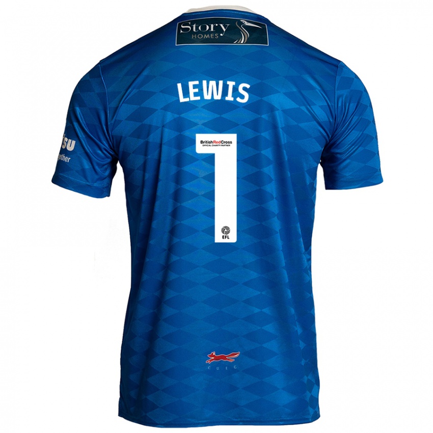 Kinder Harry Lewis #1 Blau Heimtrikot Trikot 2024/25 T-Shirt Schweiz