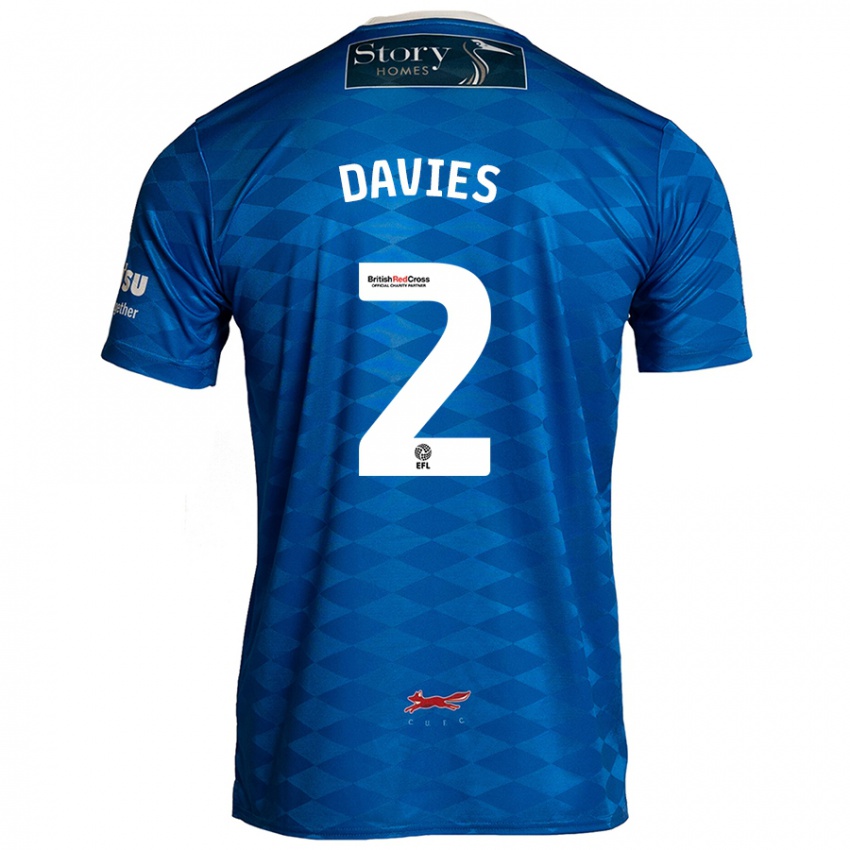 Kinder Archie Davies #2 Blau Heimtrikot Trikot 2024/25 T-Shirt Schweiz