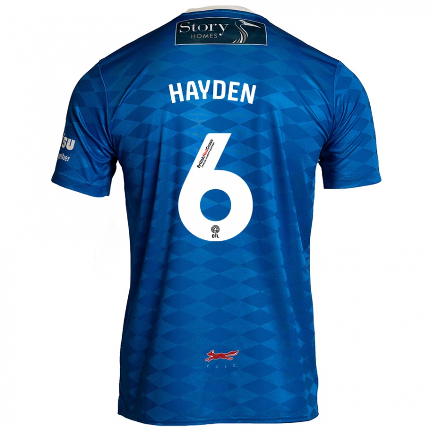 Kinder Aaron Hayden #6 Blau Heimtrikot Trikot 2024/25 T-Shirt Schweiz