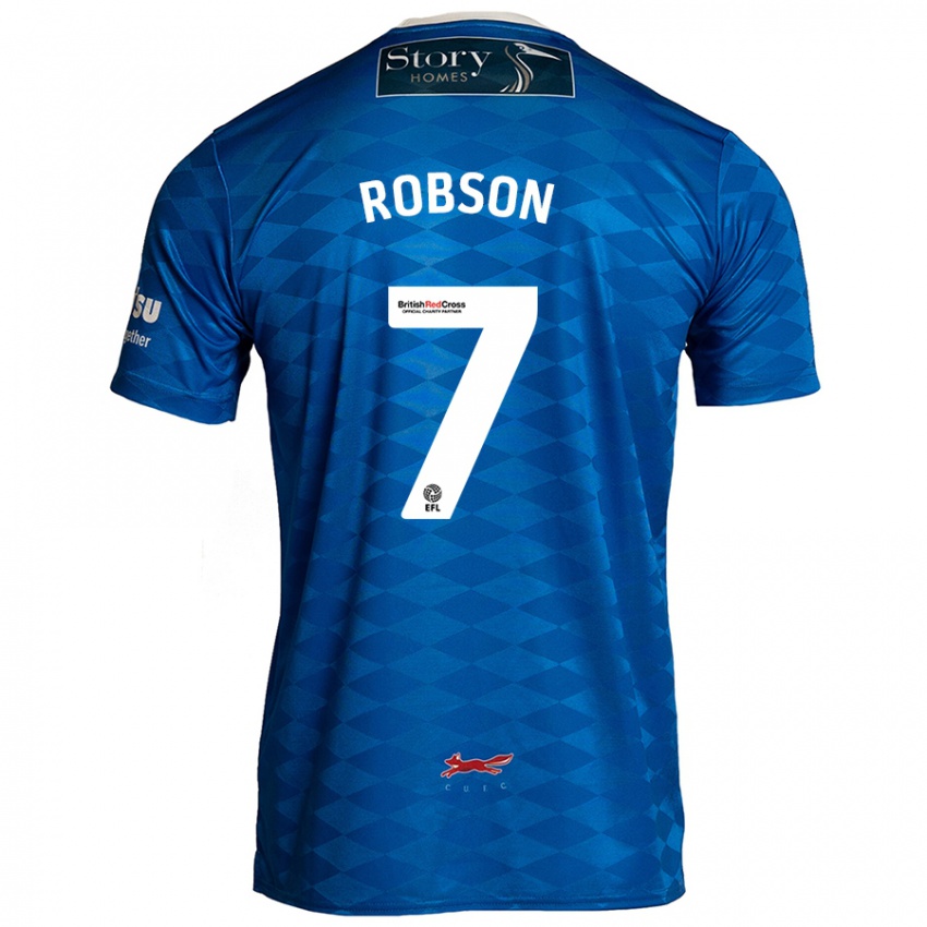 Kinder Ethan Robson #7 Blau Heimtrikot Trikot 2024/25 T-Shirt Schweiz