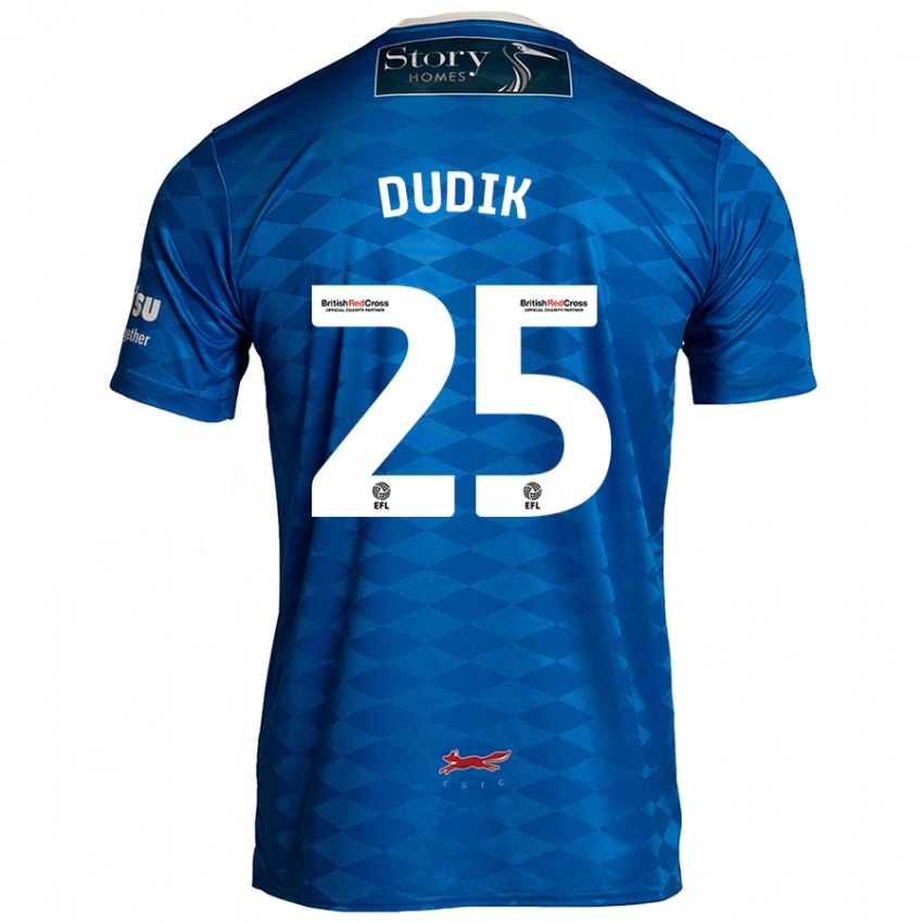 Kinder Anton Dudik #25 Blau Heimtrikot Trikot 2024/25 T-Shirt Schweiz