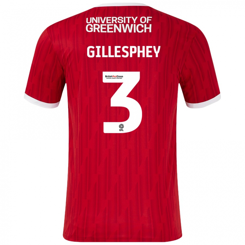 Kinder Macaulay Gillesphey #3 Rot Weiß Heimtrikot Trikot 2024/25 T-Shirt Schweiz