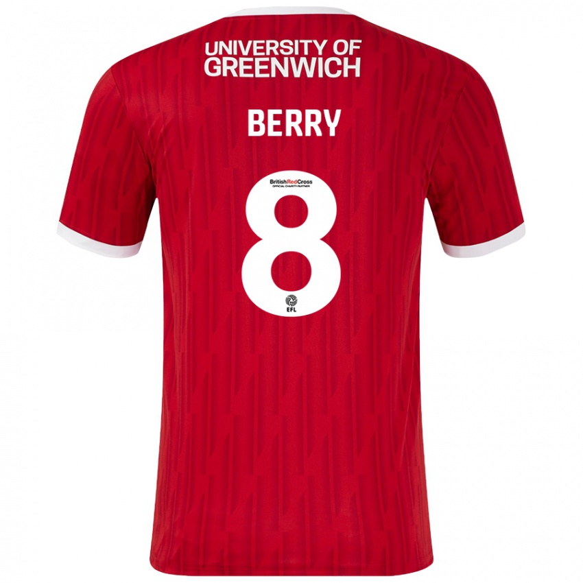 Kinder Luke Berry #8 Rot Weiß Heimtrikot Trikot 2024/25 T-Shirt Schweiz