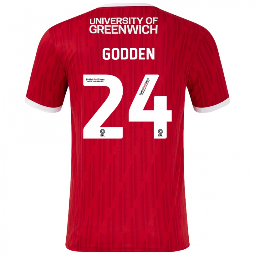 Kinder Matt Godden #24 Rot Weiß Heimtrikot Trikot 2024/25 T-Shirt Schweiz