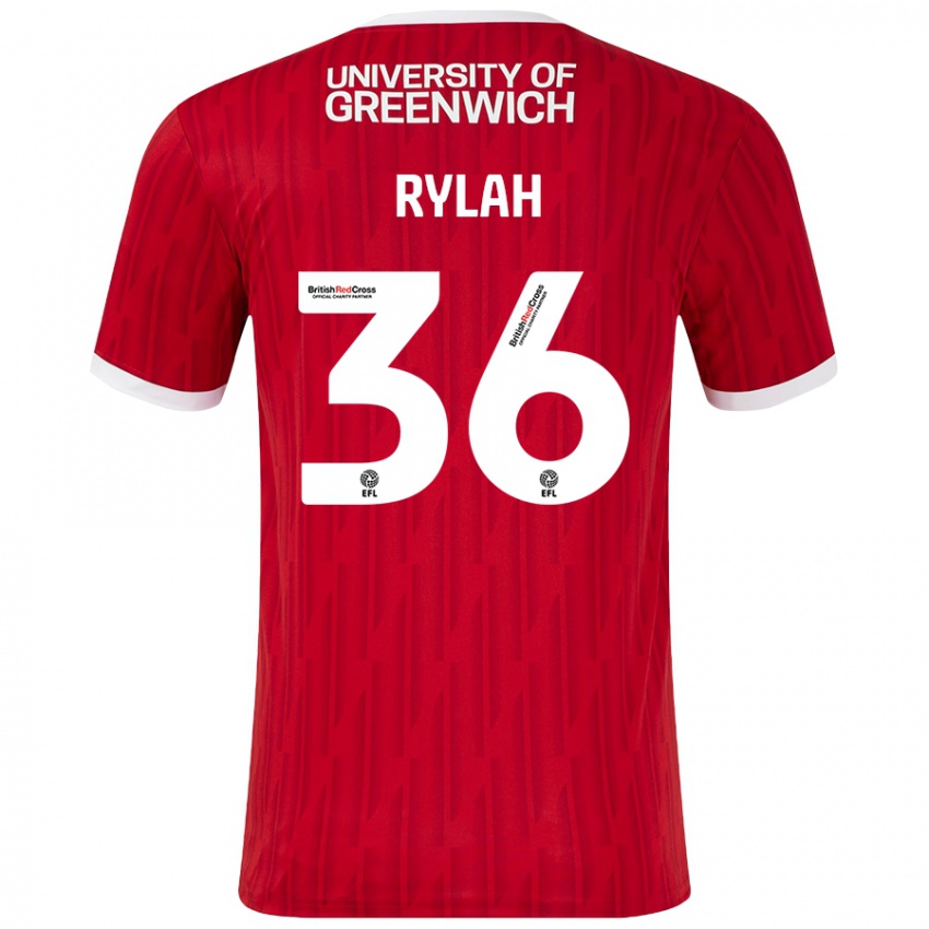 Kinder Henry Rylah #36 Rot Weiß Heimtrikot Trikot 2024/25 T-Shirt Schweiz