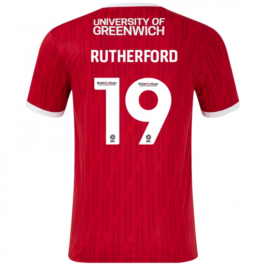 Kinder Ella Rutherford #19 Rot Weiß Heimtrikot Trikot 2024/25 T-Shirt Schweiz