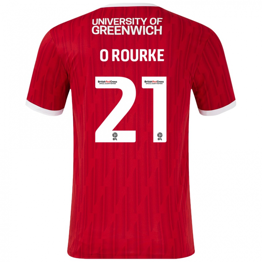 Kinder Sophie O'rourke #21 Rot Weiß Heimtrikot Trikot 2024/25 T-Shirt Schweiz