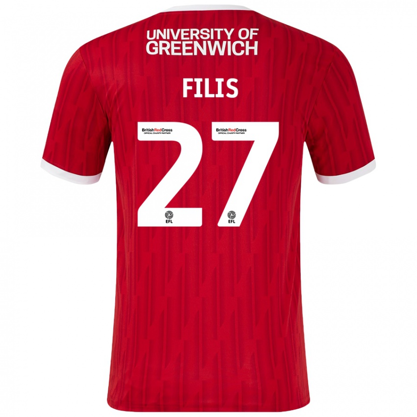 Kinder Melisa Filis #27 Rot Weiß Heimtrikot Trikot 2024/25 T-Shirt Schweiz