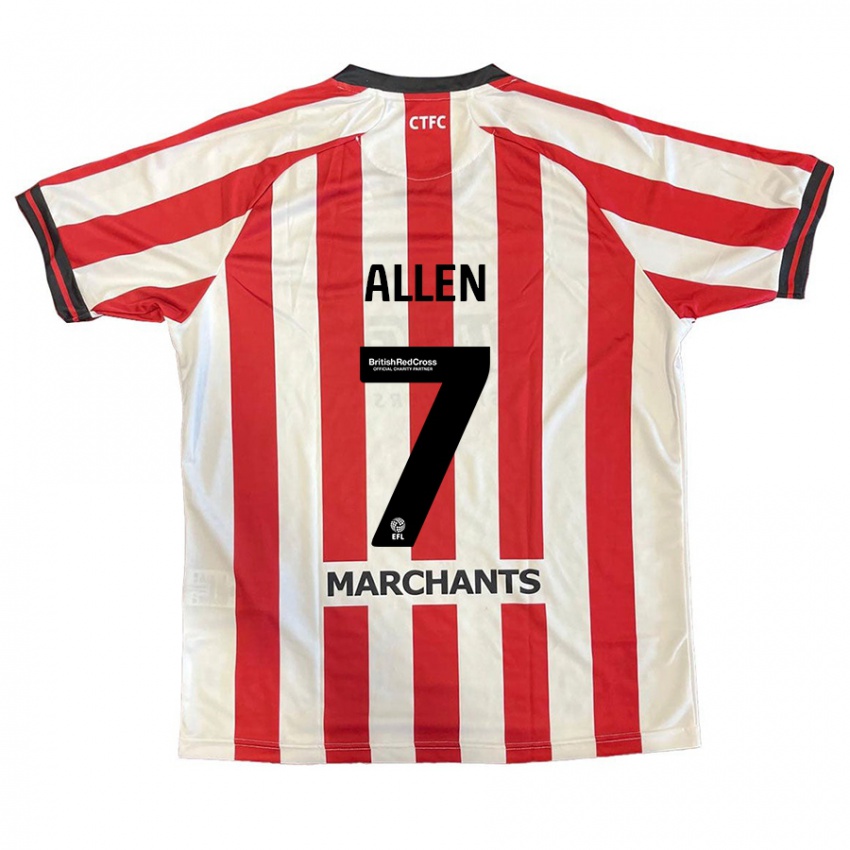 Kinder Emily Allen #7 Rot Weiß Heimtrikot Trikot 2024/25 T-Shirt Schweiz