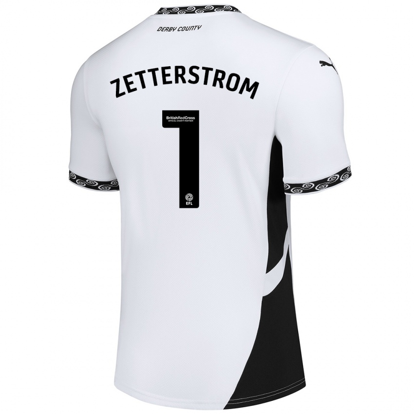 Kinder Jacob Widell Zetterström #1 Weiß Schwarz Heimtrikot Trikot 2024/25 T-Shirt Schweiz