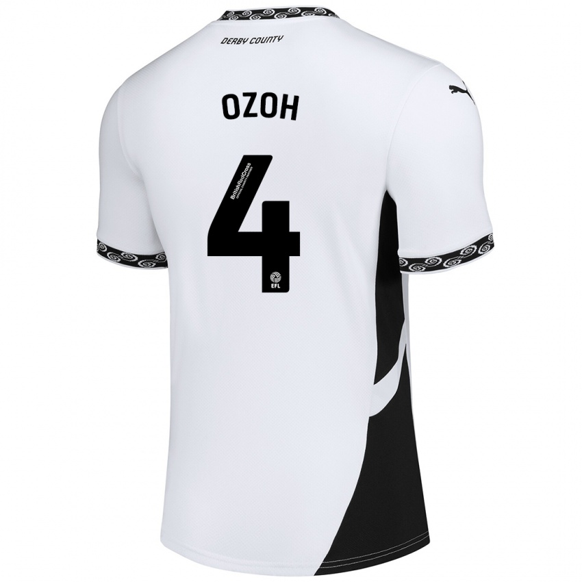 Kinder David Ozoh #4 Weiß Schwarz Heimtrikot Trikot 2024/25 T-Shirt Schweiz