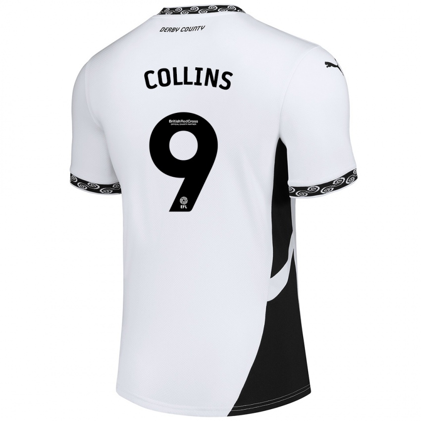 Kinder James Collins #9 Weiß Schwarz Heimtrikot Trikot 2024/25 T-Shirt Schweiz