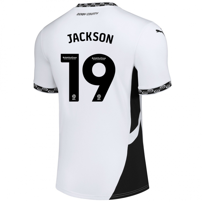 Kinder Kayden Jackson #19 Weiß Schwarz Heimtrikot Trikot 2024/25 T-Shirt Schweiz