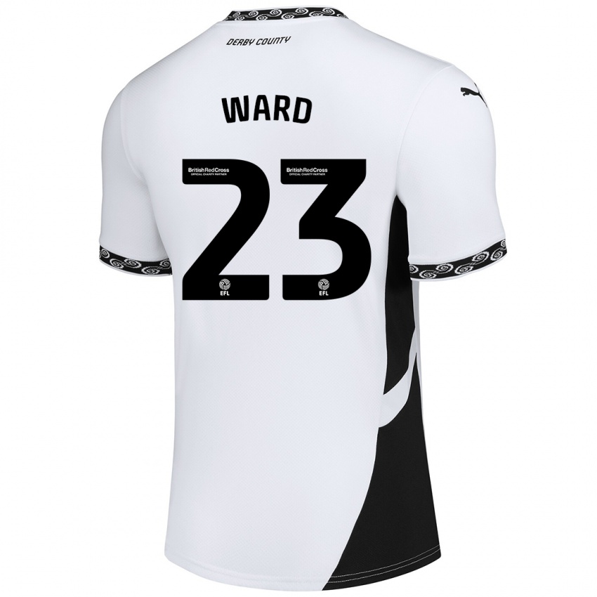 Kinder Joe Ward #23 Weiß Schwarz Heimtrikot Trikot 2024/25 T-Shirt Schweiz