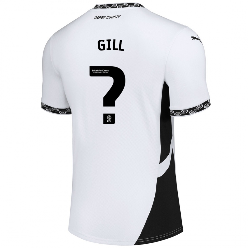 Kinder Tristan Gill #0 Weiß Schwarz Heimtrikot Trikot 2024/25 T-Shirt Schweiz