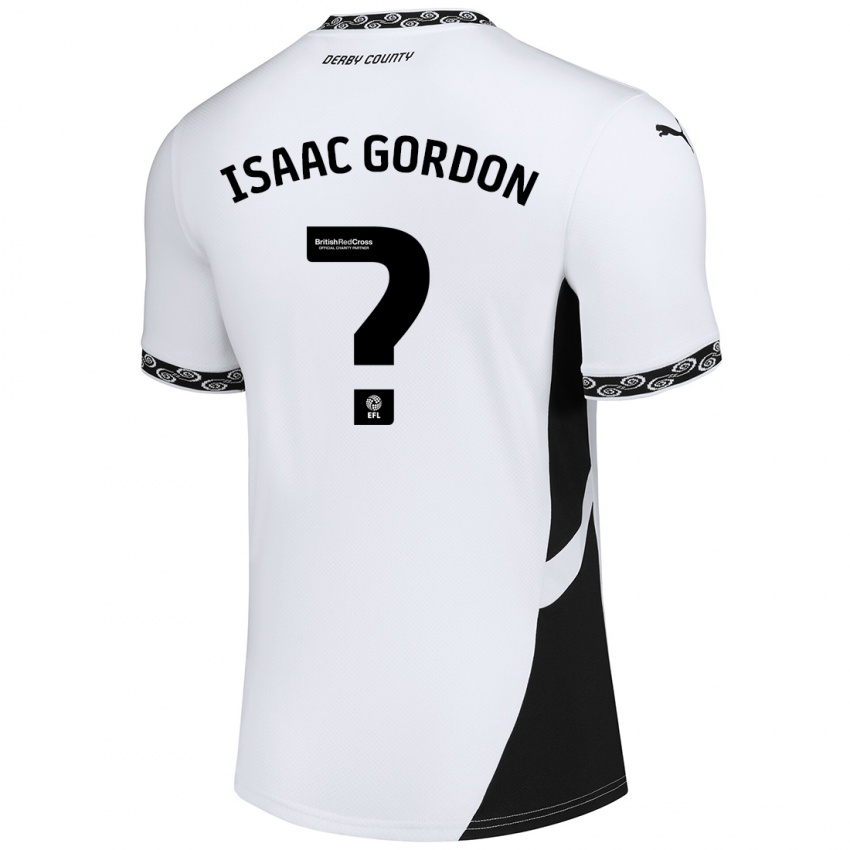 Kinder Isaac Gordon #0 Weiß Schwarz Heimtrikot Trikot 2024/25 T-Shirt Schweiz