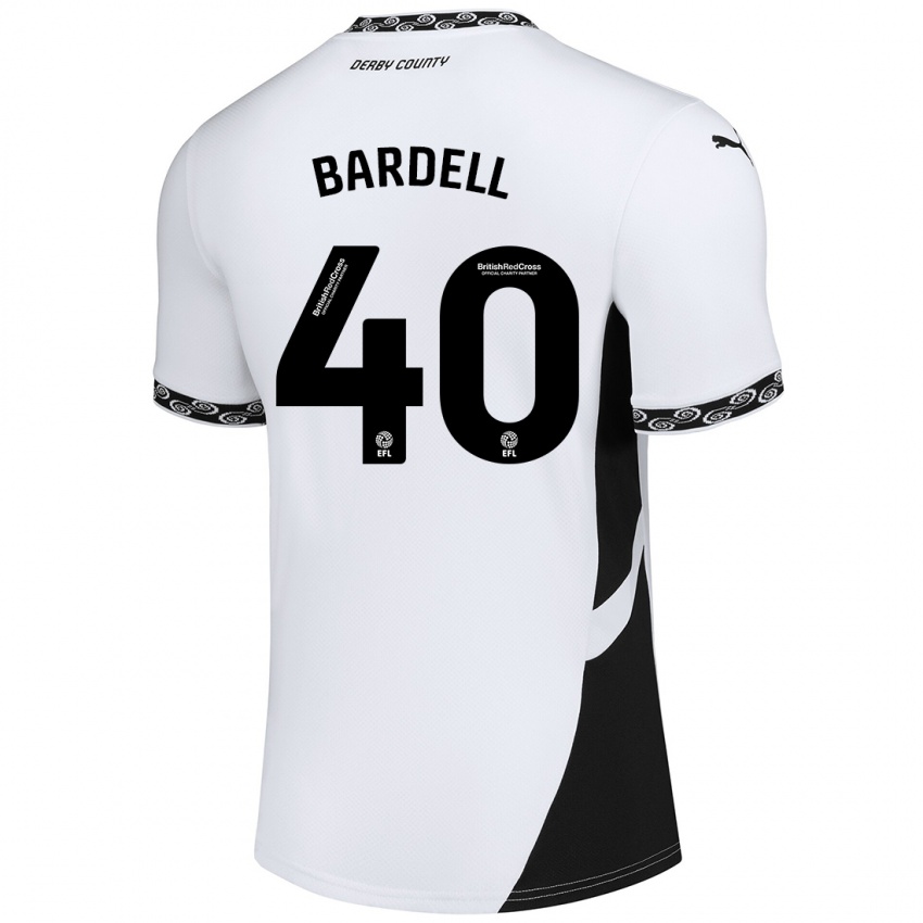 Kinder Max Bardell #40 Weiß Schwarz Heimtrikot Trikot 2024/25 T-Shirt Schweiz