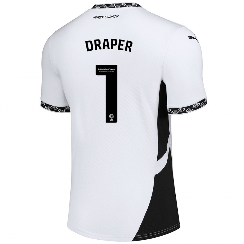 Enfant Maillot Anna Draper #1 Blanc Noir Tenues Domicile 2024/25 T-Shirt Suisse