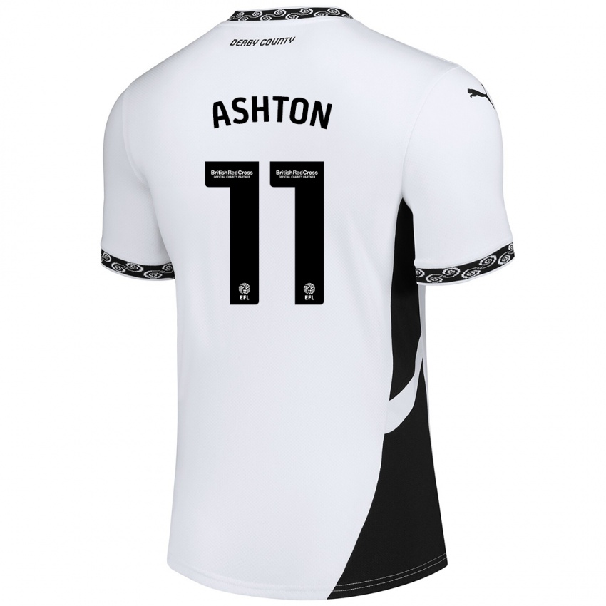 Kinder Eleanor Ashton #11 Weiß Schwarz Heimtrikot Trikot 2024/25 T-Shirt Schweiz