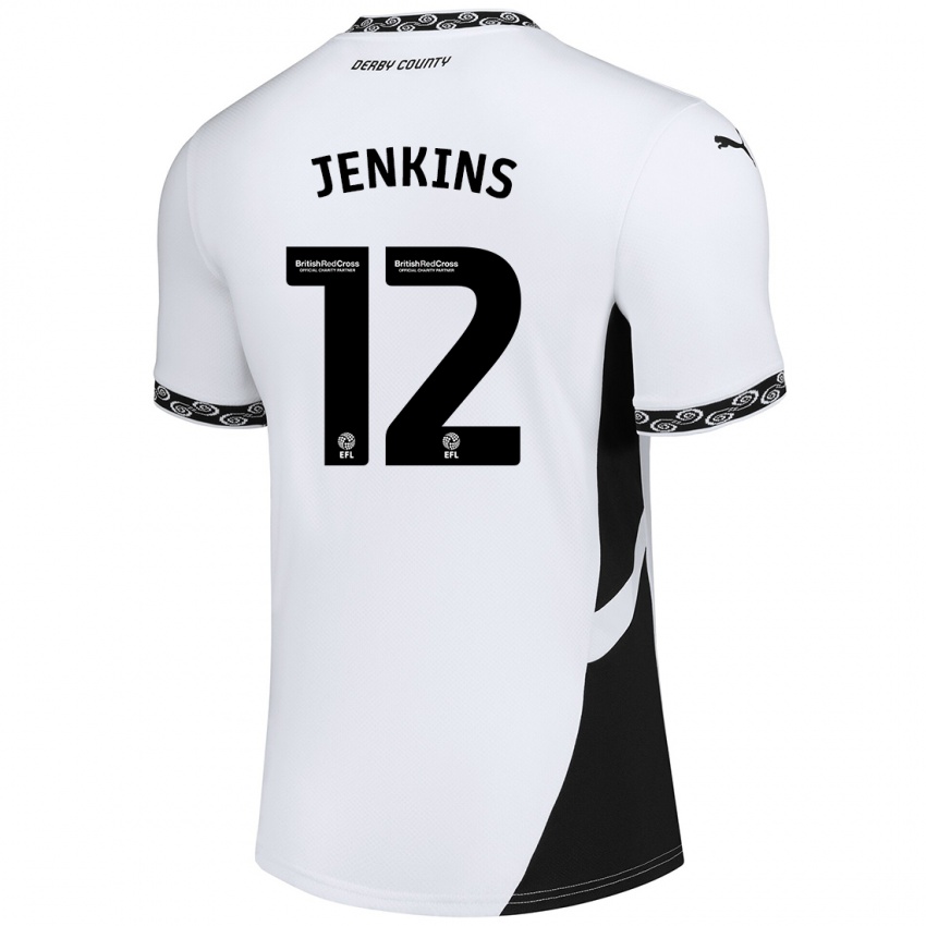 Kinder Camille Jenkins #12 Weiß Schwarz Heimtrikot Trikot 2024/25 T-Shirt Schweiz