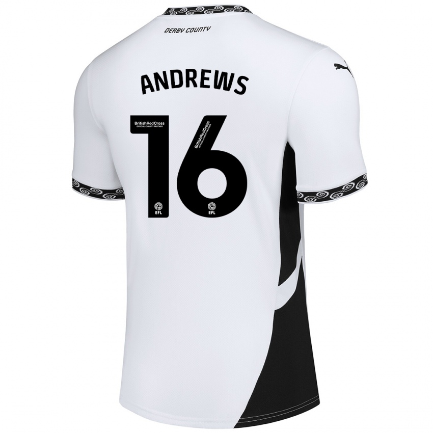 Kinder Marli Rhodes-Andrews #16 Weiß Schwarz Heimtrikot Trikot 2024/25 T-Shirt Schweiz