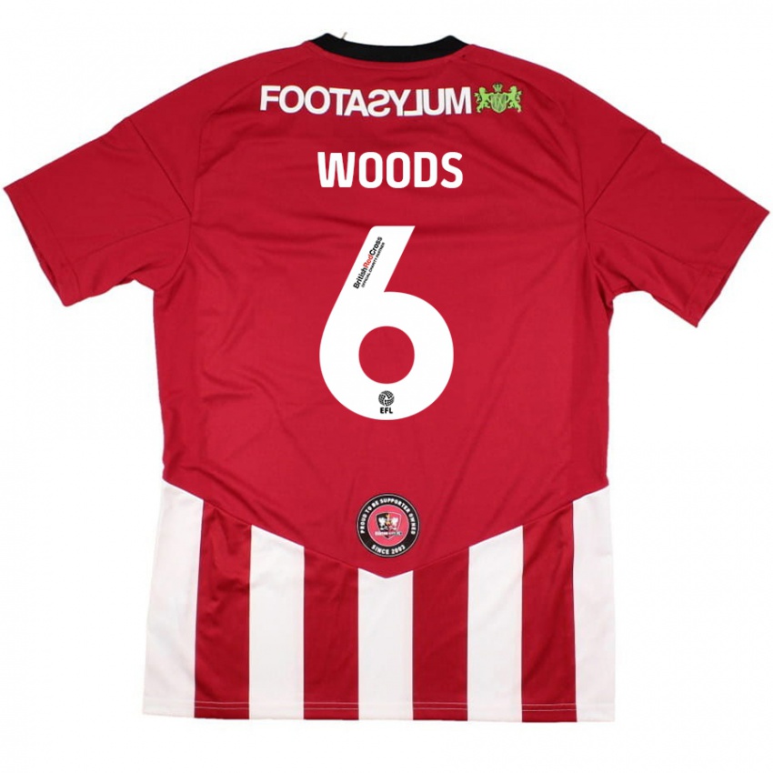 Kinder Ryan Woods #6 Rot Weiß Heimtrikot Trikot 2024/25 T-Shirt Schweiz