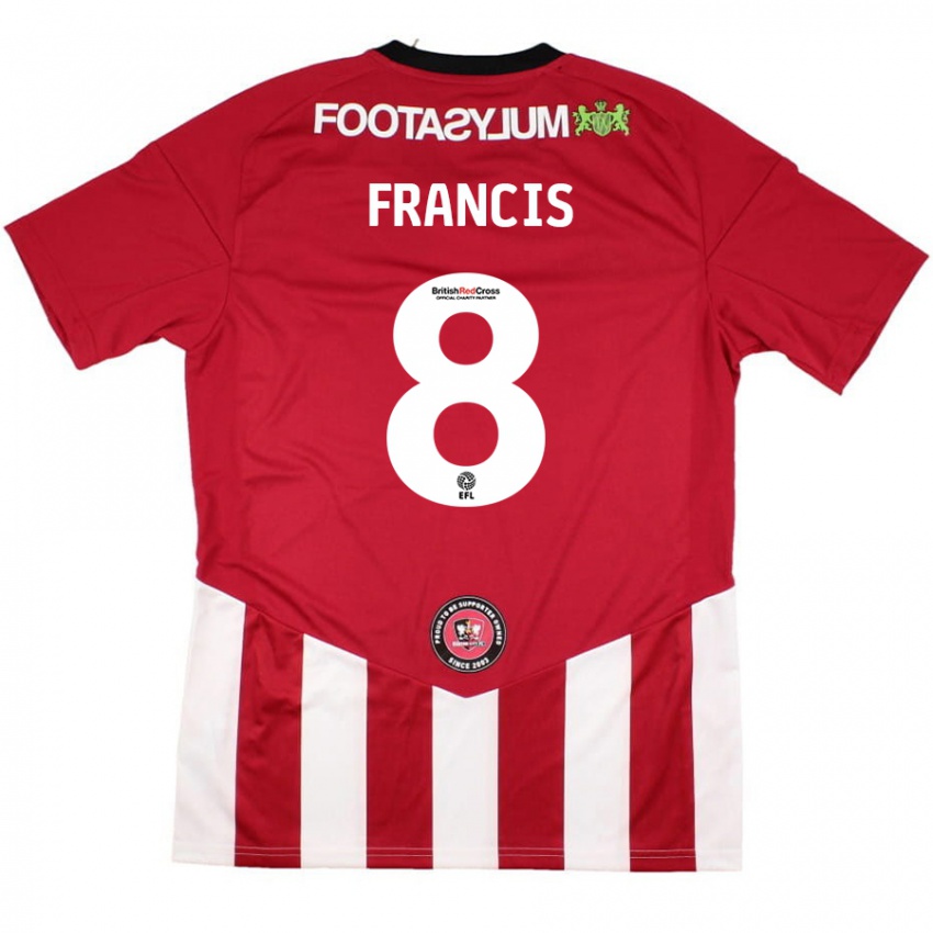 Kinder Ed Francis #8 Rot Weiß Heimtrikot Trikot 2024/25 T-Shirt Schweiz