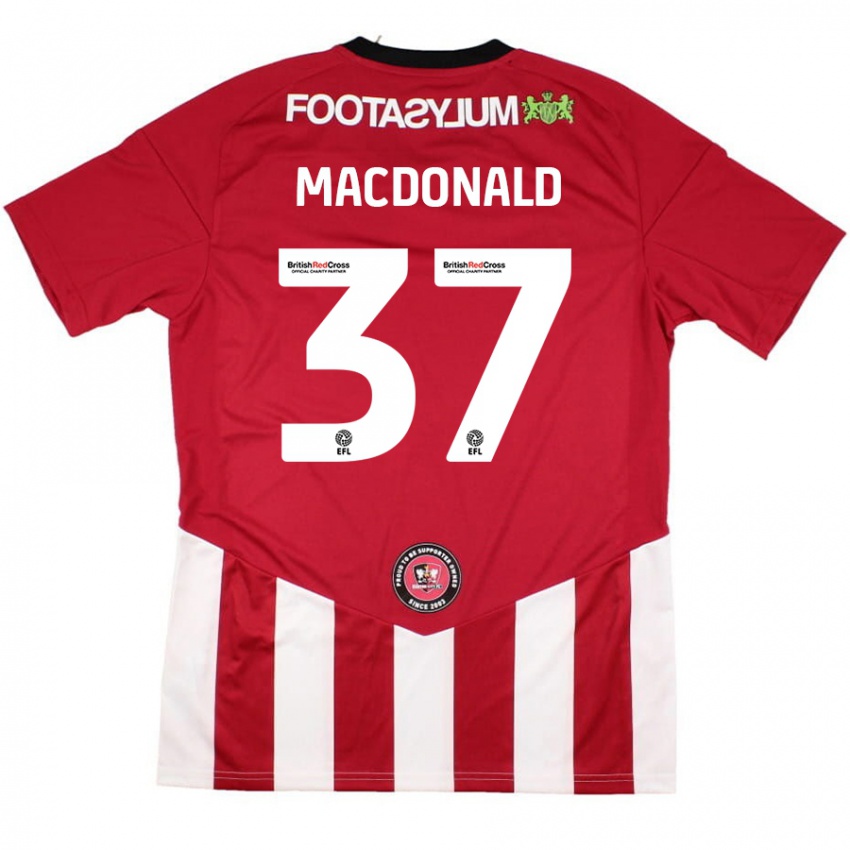 Kinder Shaun Macdonald #37 Rot Weiß Heimtrikot Trikot 2024/25 T-Shirt Schweiz