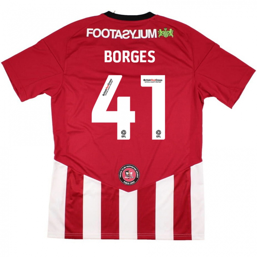 Kinder Pedro Borges #41 Rot Weiß Heimtrikot Trikot 2024/25 T-Shirt Schweiz