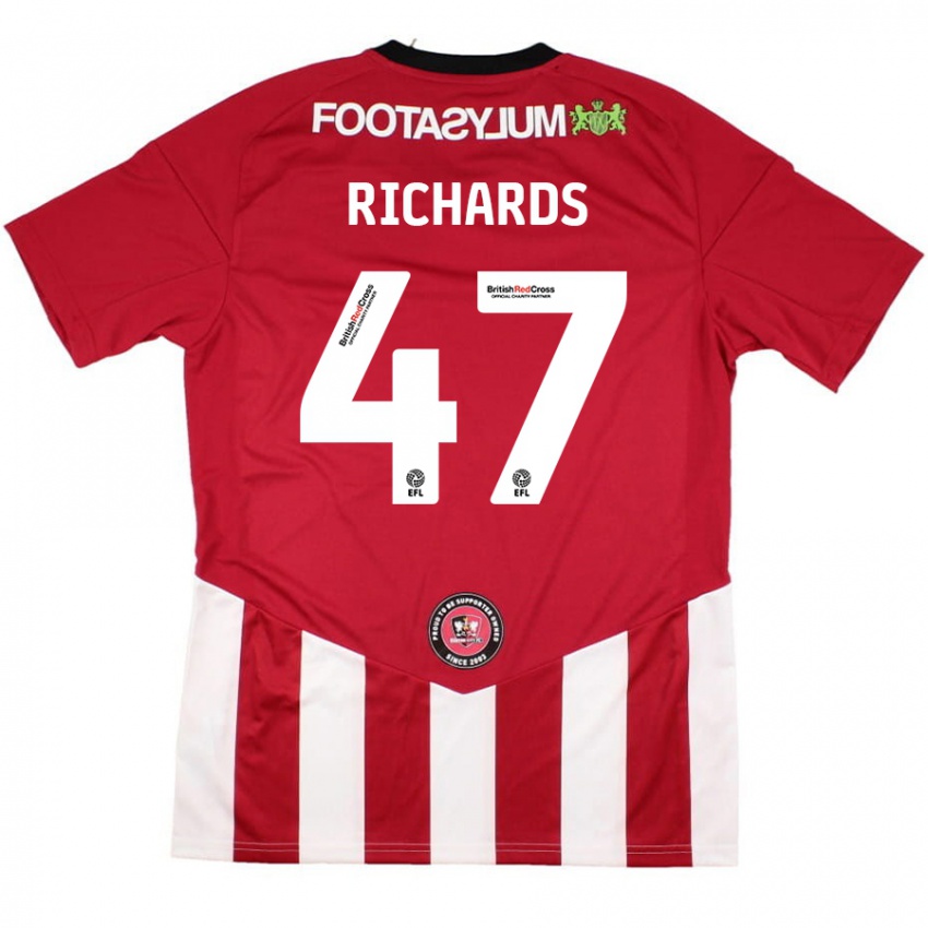 Kinder Jake Richards #47 Rot Weiß Heimtrikot Trikot 2024/25 T-Shirt Schweiz