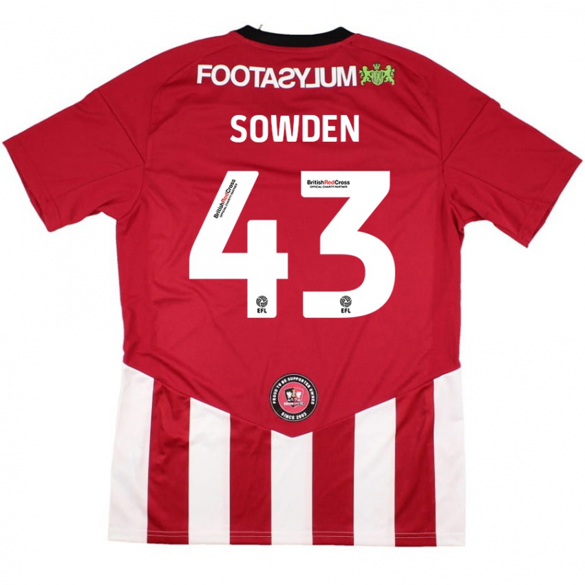 Kinder Andrew Sowden #43 Rot Weiß Heimtrikot Trikot 2024/25 T-Shirt Schweiz