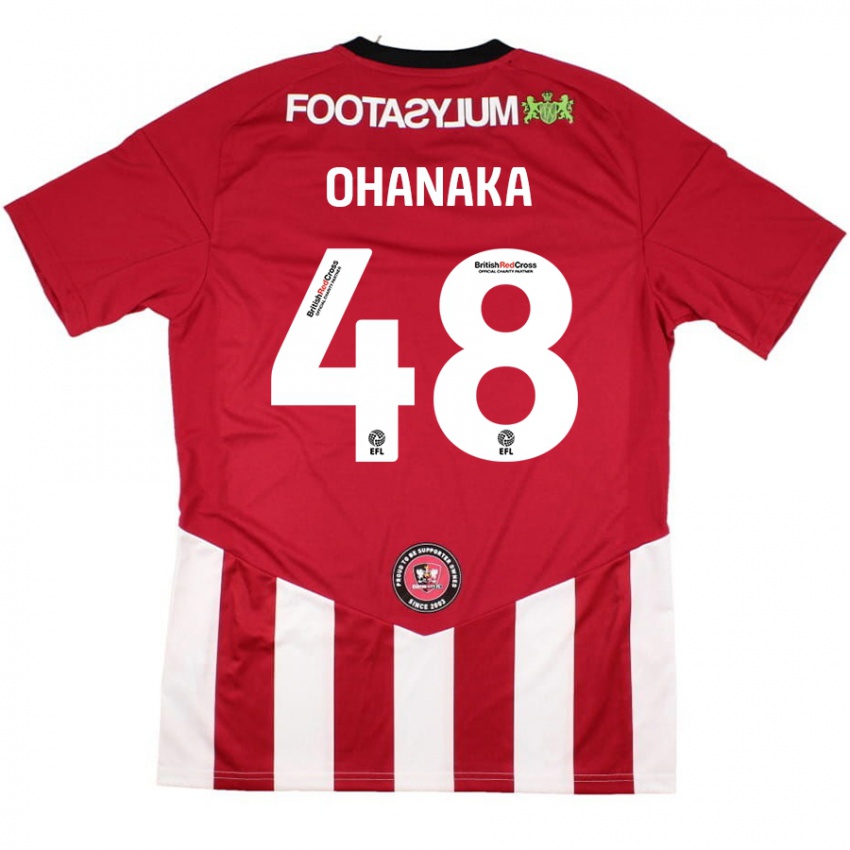 Kinder Santino Ohanaka #48 Rot Weiß Heimtrikot Trikot 2024/25 T-Shirt Schweiz