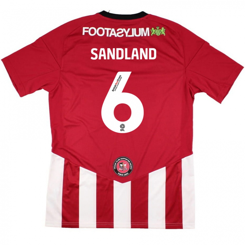 Enfant Maillot Jess Sandland #6 Rouge Blanc Tenues Domicile 2024/25 T-Shirt Suisse