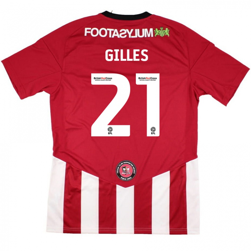 Enfant Maillot Sophie Gilles #21 Rouge Blanc Tenues Domicile 2024/25 T-Shirt Suisse