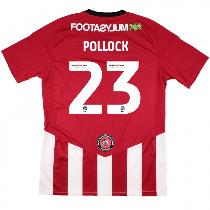 Enfant Maillot Amber Pollock #23 Rouge Blanc Tenues Domicile 2024/25 T-Shirt Suisse