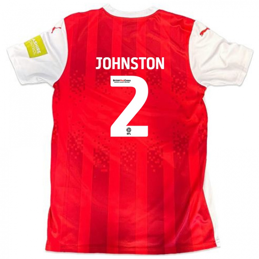 Kinder Carl Johnston #2 Rot Weiß Heimtrikot Trikot 2024/25 T-Shirt Schweiz