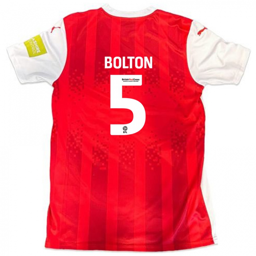 Kinder James Bolton #5 Rot Weiß Heimtrikot Trikot 2024/25 T-Shirt Schweiz